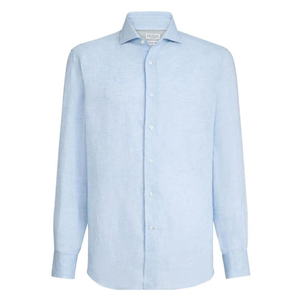 Brunello Cucinelli Men Linen Easy Fit Shirt